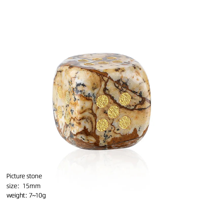 6pc 1.5cm Natural stone amethyst dice Agate tiger eye stone particle Guess the number of points gift good new wholesale