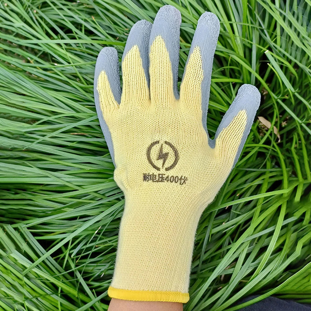 Blue Electrical Safety Gloves Insulated Natural Rubber Withstand 400V For Industrial And Electrician Use