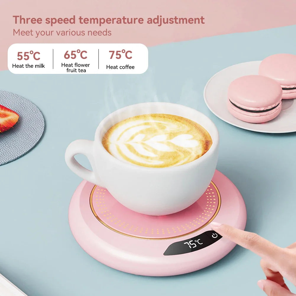 Coffee Mug Warmer 3 Temperature Setting Thermostat Coaster USB Plug Smart Coffee Cup Warmer for Heating Coffee Beverage Milk Tea
