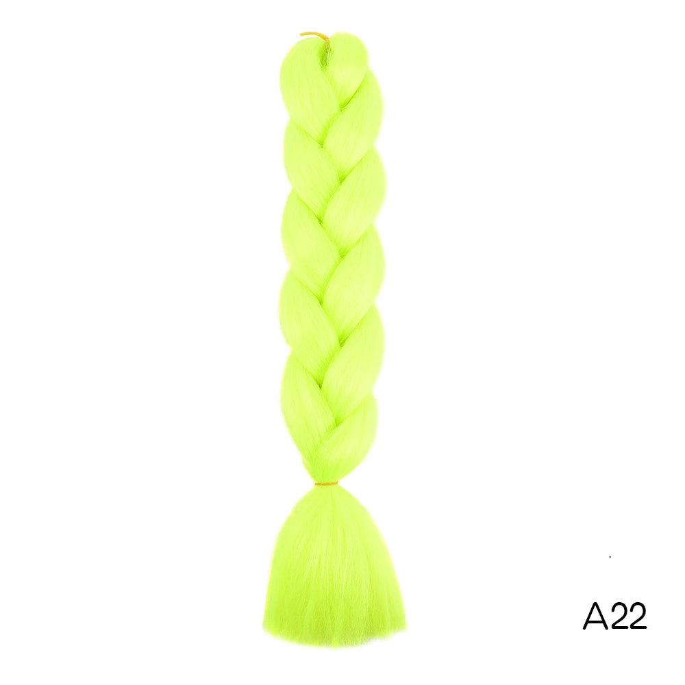 Synthetic 24Inch Long Jumbo Braids Extensions Yaki Straight Braiding Hair Afro Ombre Color Hair for Women