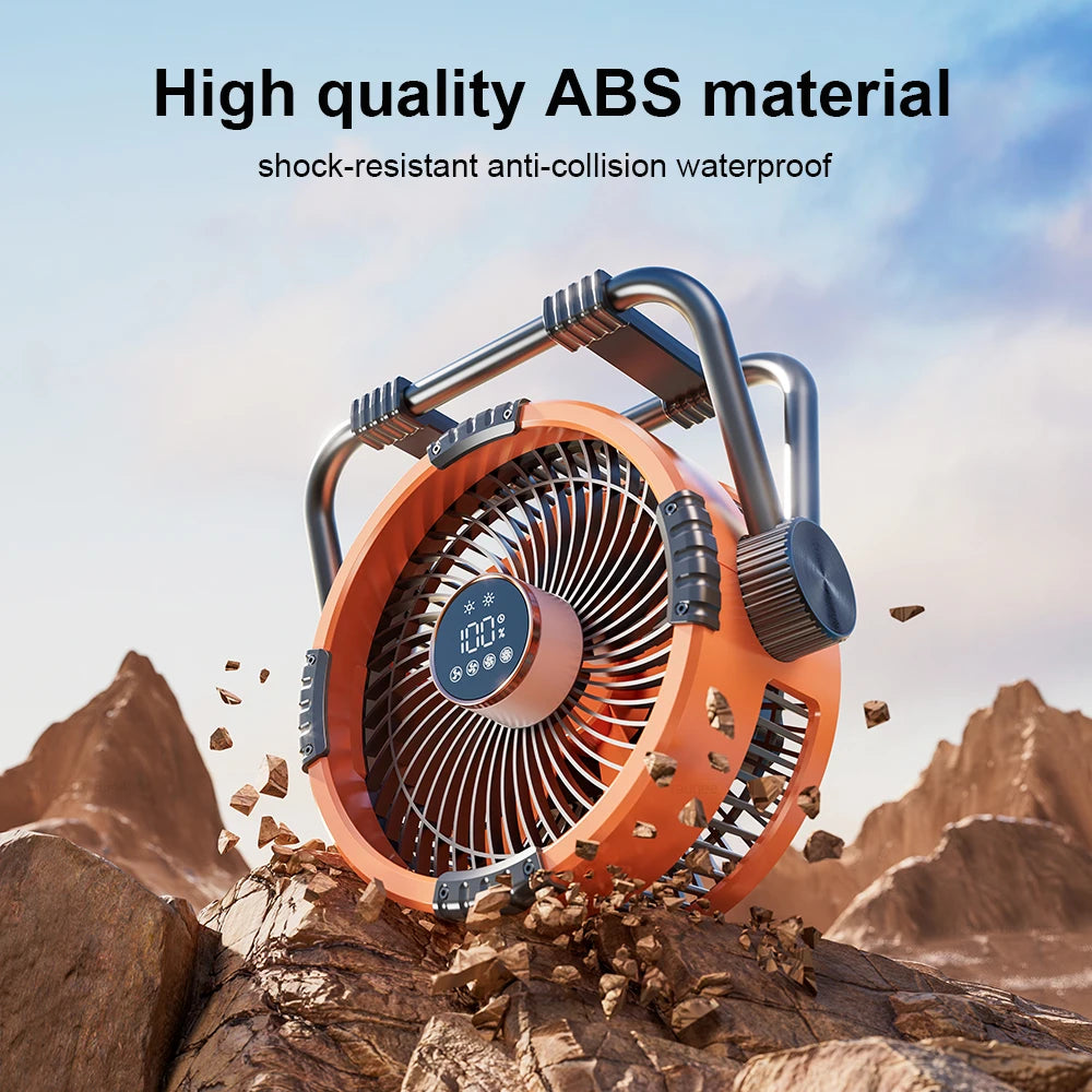 Camping Ceiling Fan 20000mAh Rechargeable USB Fan with Power Bank and LED Light Hook Air Circulators Wireless Ceiling Fan