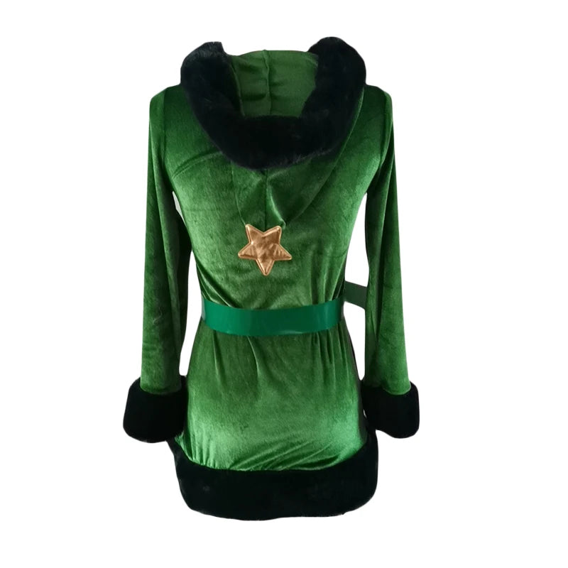Christmas Party Dress for Women Xmas Tree Green Costume Skirt 2024 New Year inflatable Costume