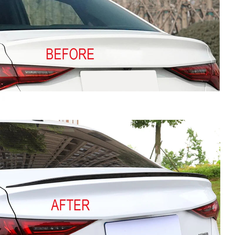 121Cm Car Rear Spoiler Boot Lip Cap Wing Bodykit For Audi Accessories A3 S3 RS3 8V 2013+ Rubber Gloss Black Soft Plastic