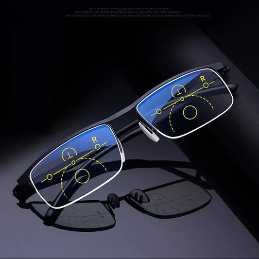 Progressive Multifocal Glasses 3-in-1 Vision for All Distances Light Gift Ready  Reading Glasses Men+0.75+1+1.5+2+2.5+3+3.5+4