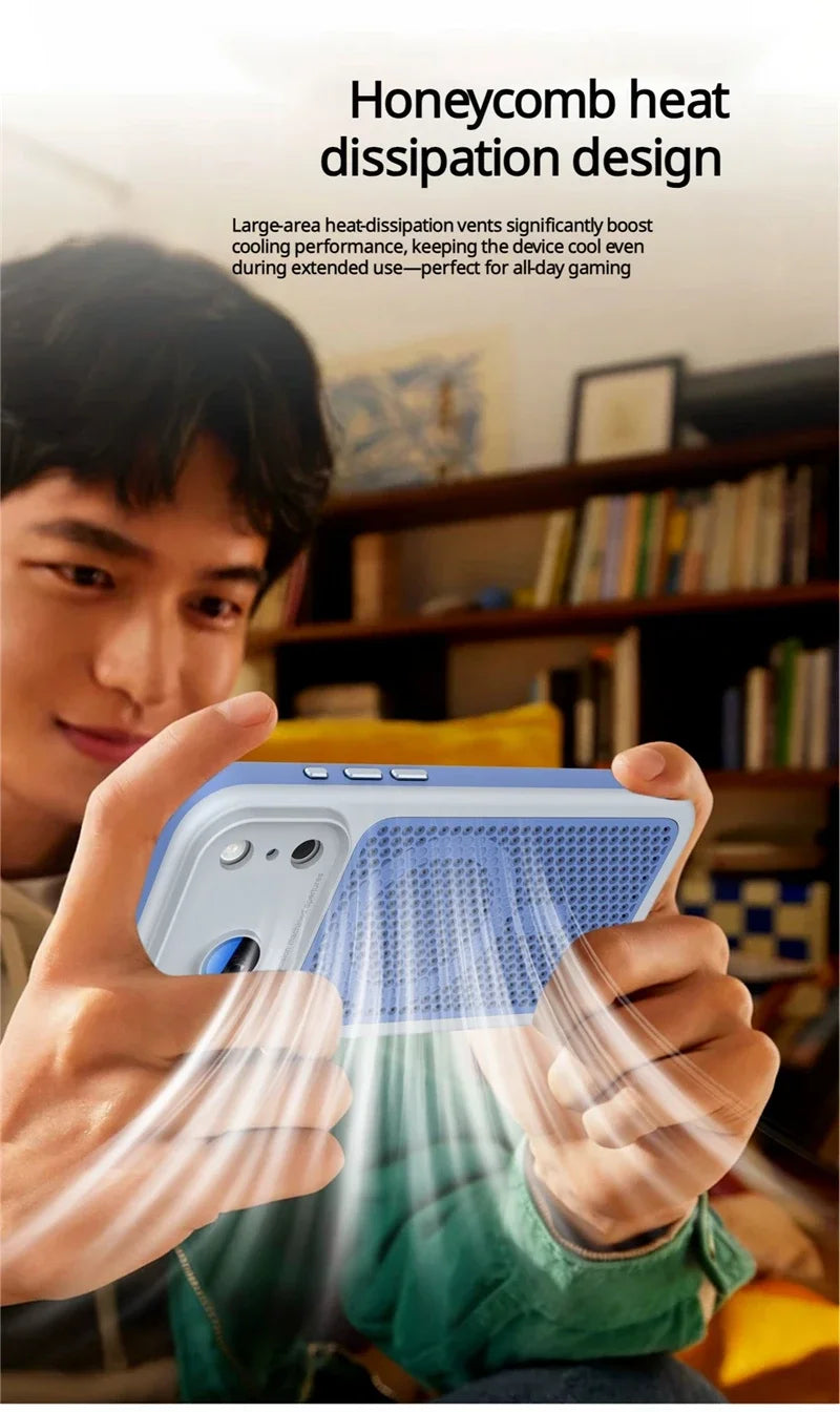 Heat Dissipation Mesh Magnetic Case for iPhone 17 15 14 13 12 16 Pro Max Plus For Magsafe Lens Protector Shockproof Bumper Cover