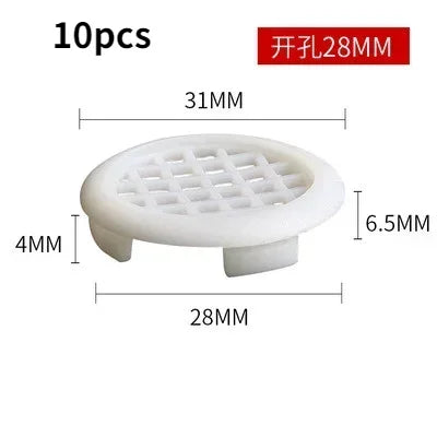 5/10pcs Air Vent Cover Plastic Round Louver Mesh Hole Plug Cabinet Grille Ventilation Systems Decorative Furniture Accessories