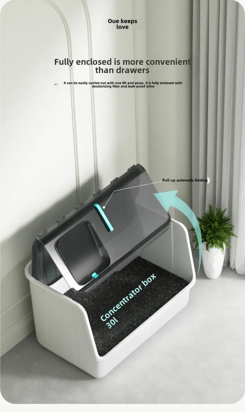 Large Enclosed Cat Toilet Waterproof Removable Washable Cat Litter Box Pet Cleaning Products Accessories Cat Bedpans Supplies