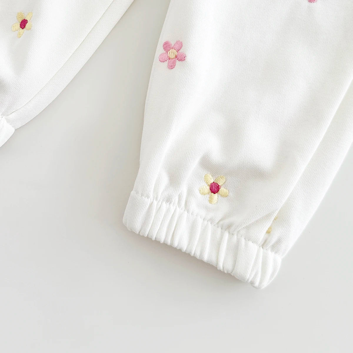 2024 Winter Baby Clothes Set Warm Pure Cotton Warm Fall Basic Clothes Flower Embroidery Split Two-Piece Set Baby Girls Homewear