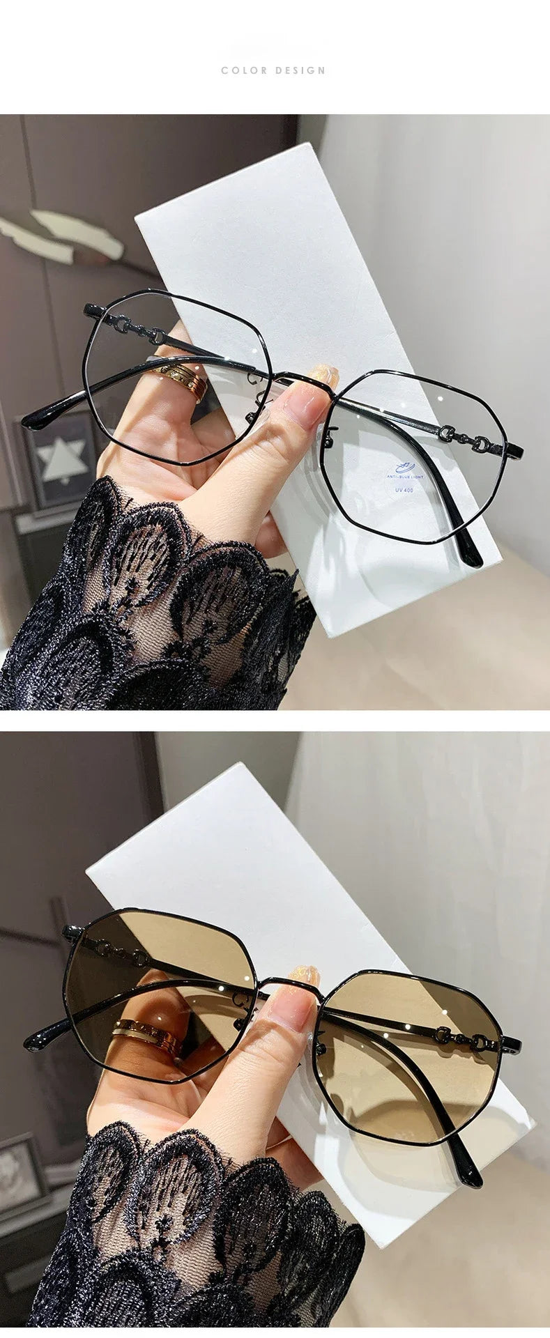 New Fashion Photochromic Myopia Glasses Women Color Changing Sun Shades Sunglasses with Minus Diopters Prescription Lens Glasses