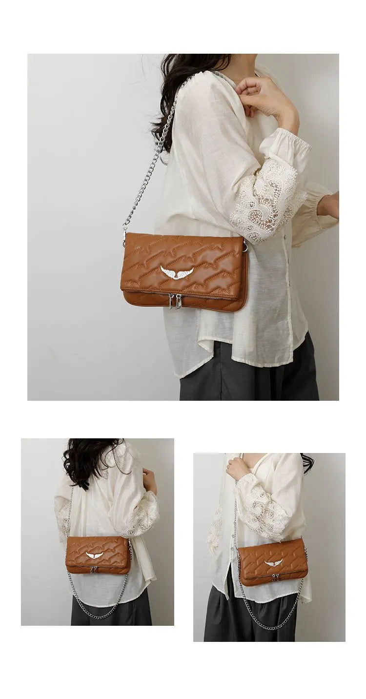 Chic Elegant Diaper Bags For Women Vintage Leather Messenger Bag Designer Crossbody Bag Simple Large Capacity Shoulder Bag