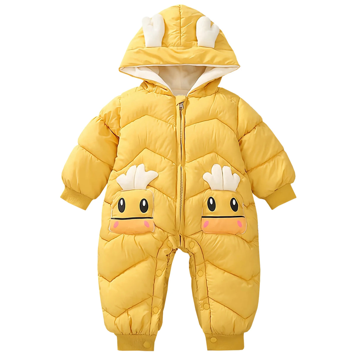 Toddler Kids Winter Rompers,Girls Down Cotton Jacket,Fleece Hood Jumpsuits,Winter Children's Overalls,Boys Snowsuits with Pocket