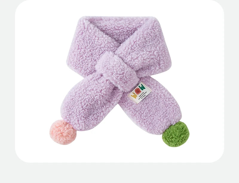 Mini Bala Skin-Friendly Scarf for Boys and Girls New in Winter Warm Cold-Protected Scarf for Babies for Outing Furry