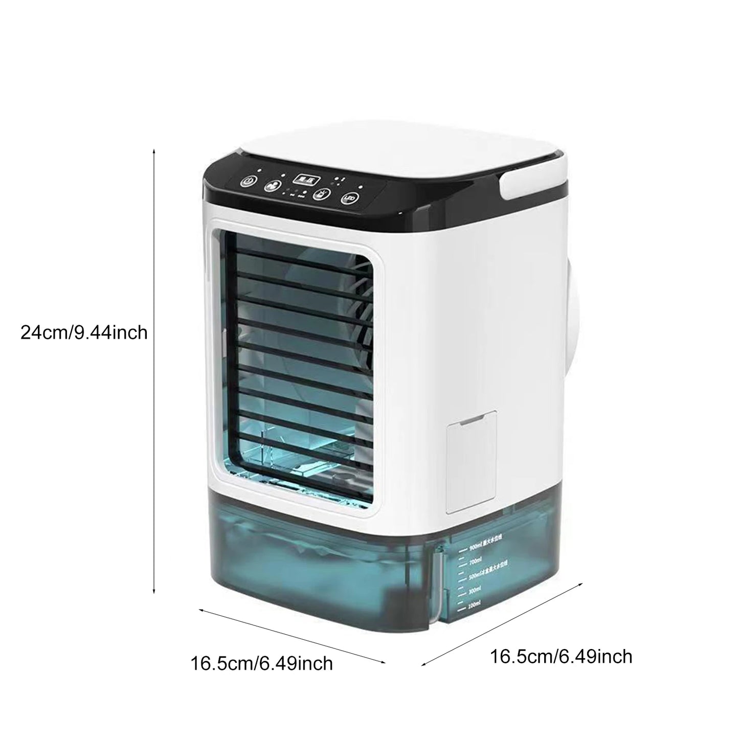 Portable Air Conditioner, Desktop Cold Fan with Colorful Atmosphere Light, Evaporative Air Cooler with Ice Box, 3 Wind Speeds