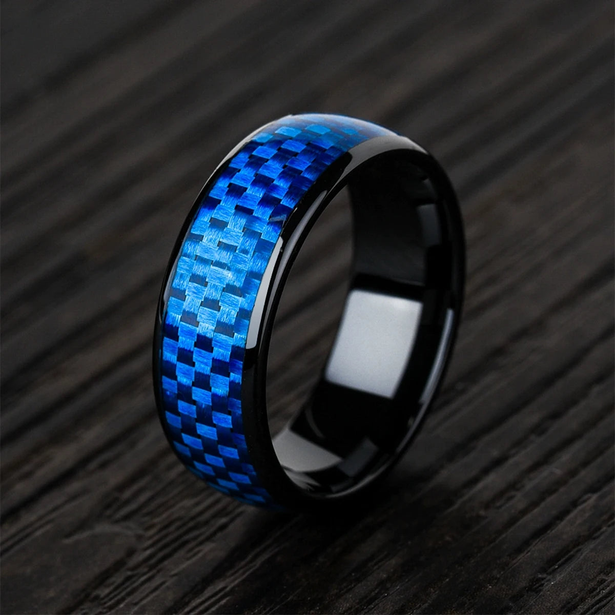 Inlay Blue or Black Carbon fiber for Men Women 7mm Ceramic Finger Ring,Gen2 Rewritable 13.56mHz  UID 1K S50 Smart Jewerly Ring