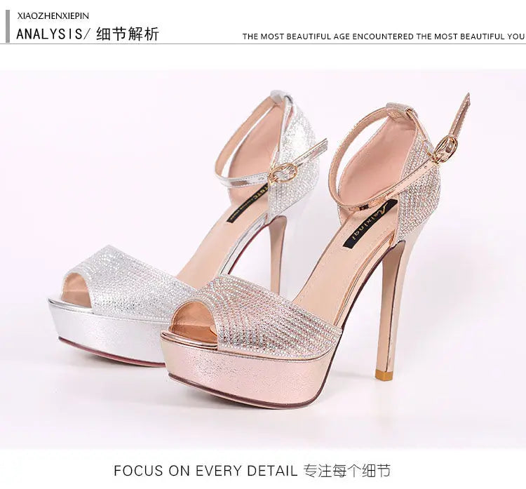 Platform High Heels Pumps Women Shoes 2022 Women Heels Sandals Wedding Shoes Sandalia Feminina 12 CM Heels