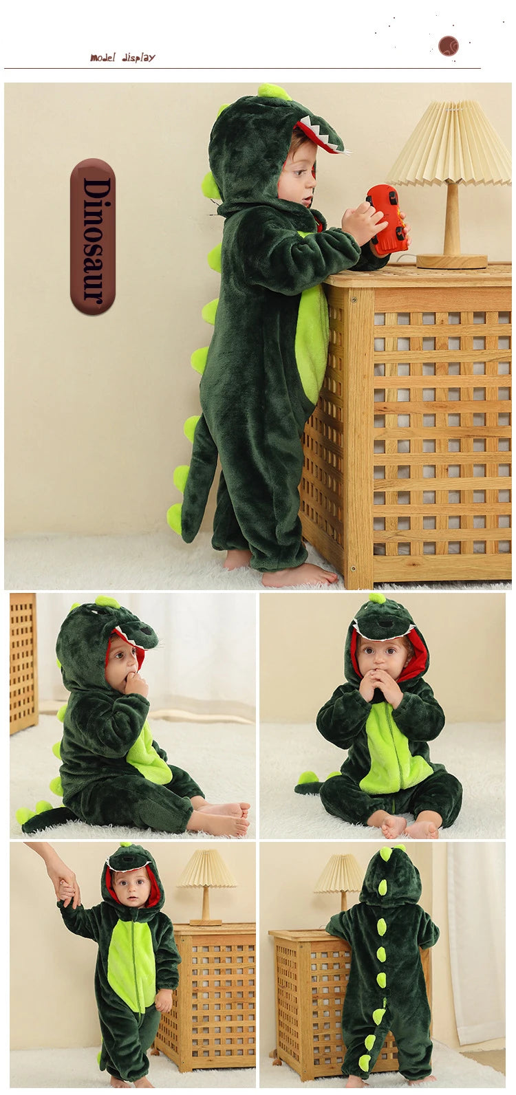0 to 4 Years Baby Pajamas Winter Cartoon Sleeping Clothes Boys Dinosaur Pijamas Onesies Girls Clothes Toddler Night Bodysuits