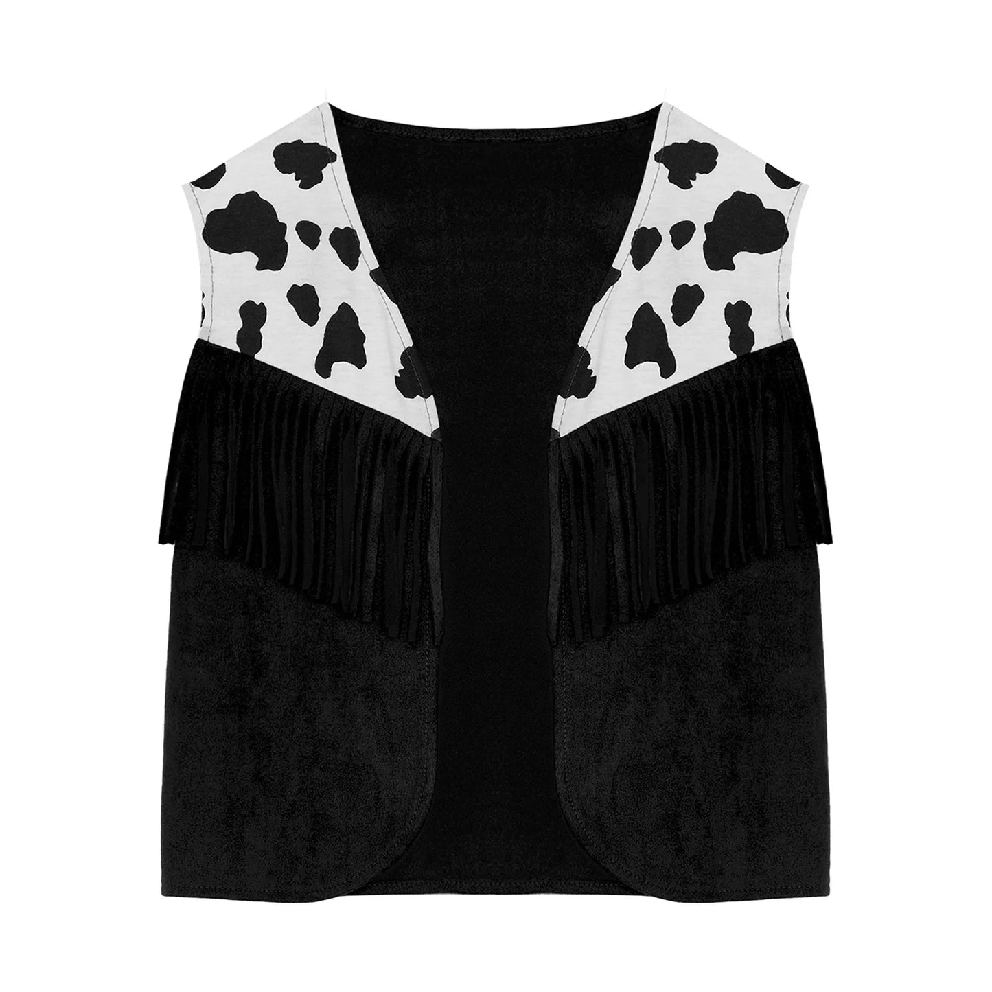 Kids Girl Boy Fringed Vest for Carnival Theme Party Tassels Top Open Front Waistcoat Child Halloween Western Cowboy Costumes