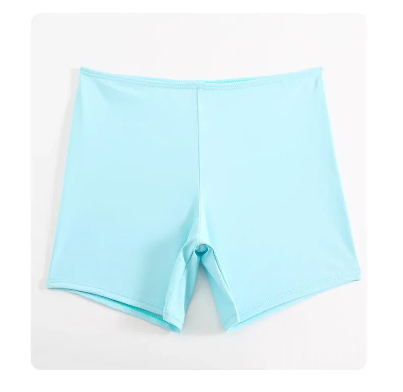 New Large Size Quick Dry Women's Shorts Strap Conservative Separate Bikini Swimsuit Flat Angle Vest Two Piece Swimwear Set