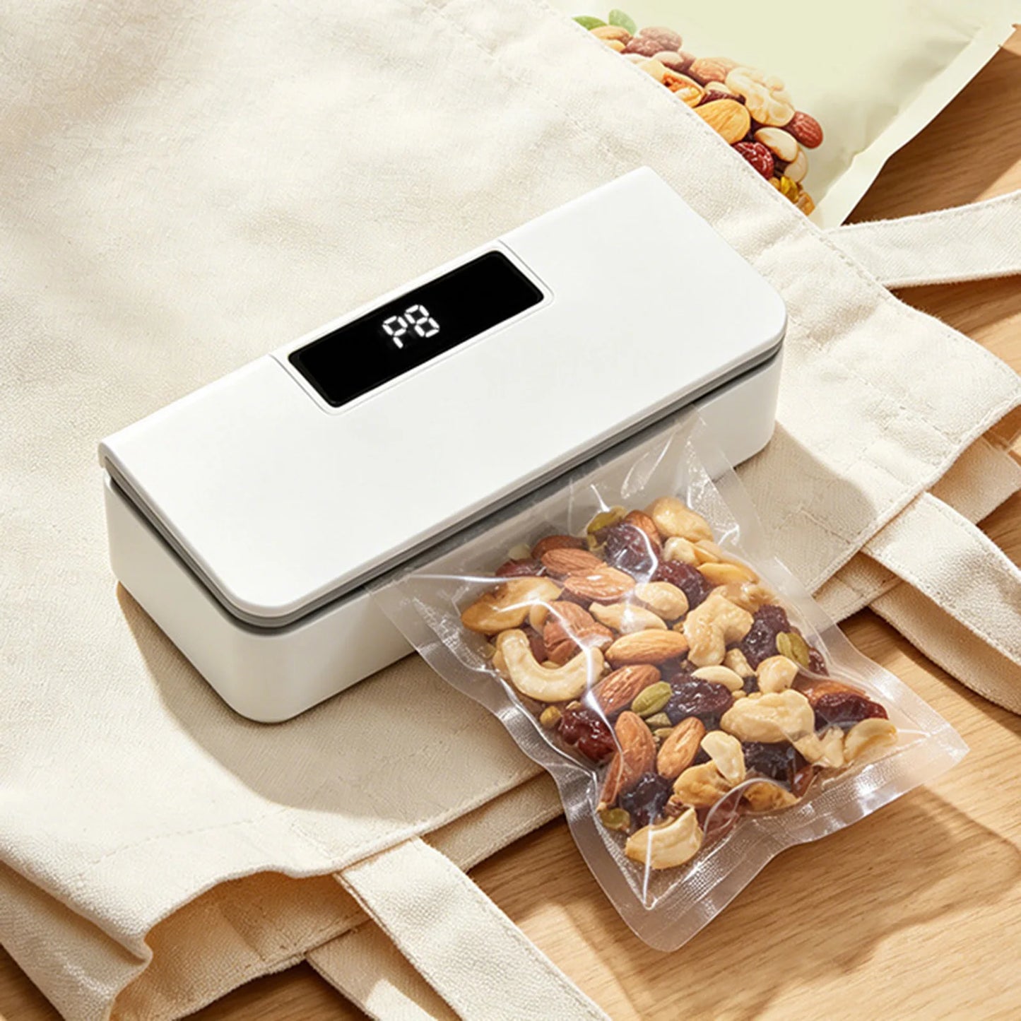 Fridge Magnet Sealer 8-Level Adjustable Mini Bags Sealer and Cutter 1800mAh Handheld Bags Resealer Machine for Fridge & Kitchen