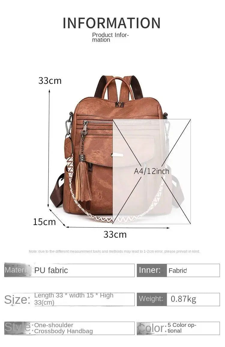 Hot Sale Luxury Women's Backpack Multifunctional Layers Double Shoulder Bags Luxury Good Quality  Spring Trend PU Women's Bag