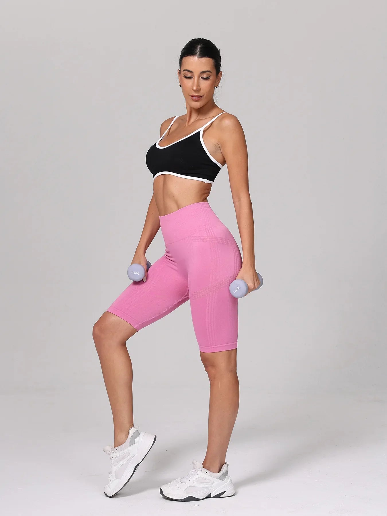 Women High Waist 5 Inch  Shorts Butt Lift Yoga Shorts Naked Feel Breathable Tight Run Gym Workout Outer Athletic Biker Shorts