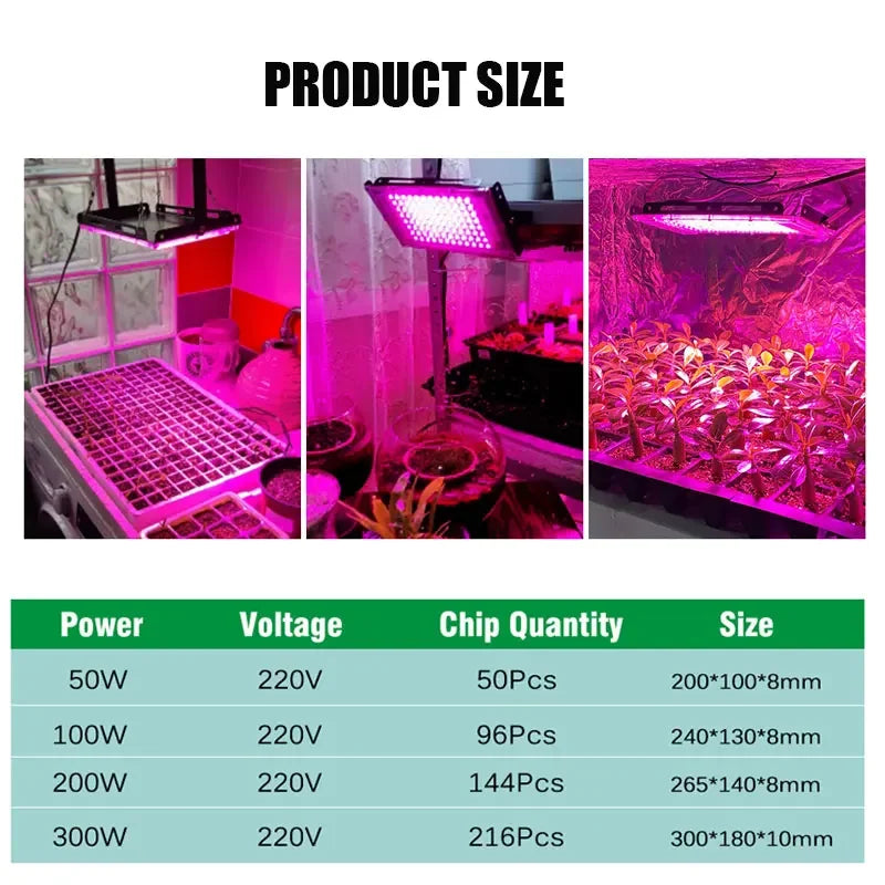 Full Spectrum LED Grow Lights 50/300W Plant Lamp Indoor Plants Phyto Lamp Greenhouse Hydroponic Plant Vegetable Growing Lamp