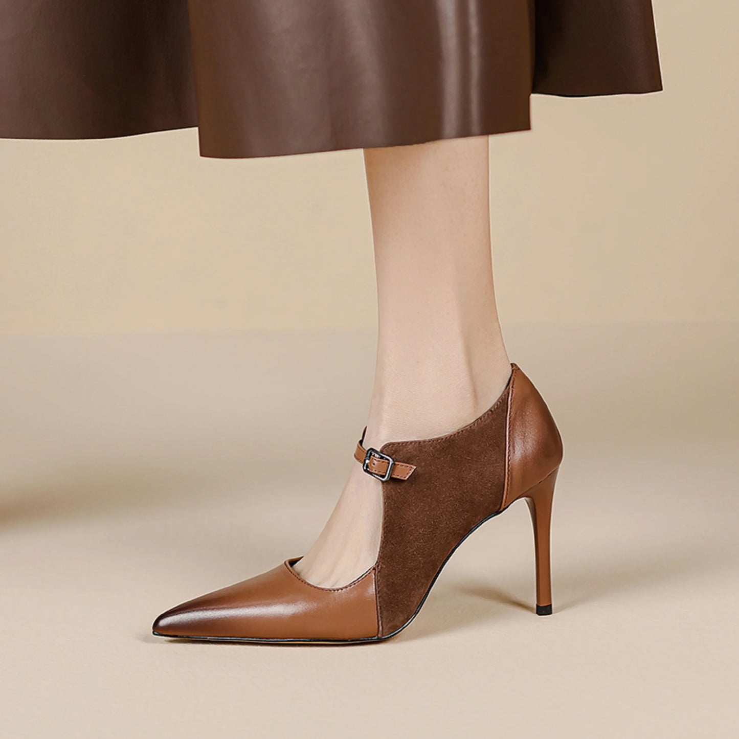 【JOCHEBED HU】Size 33-40 2023 New Soft Genuine Leather Women Heels Fashion Sexy Club Party Wedding High Heel Shoes