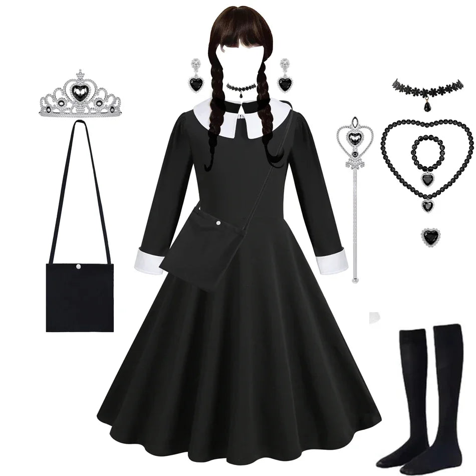 Halloween Dress Girl Costume for Girls Black Dress