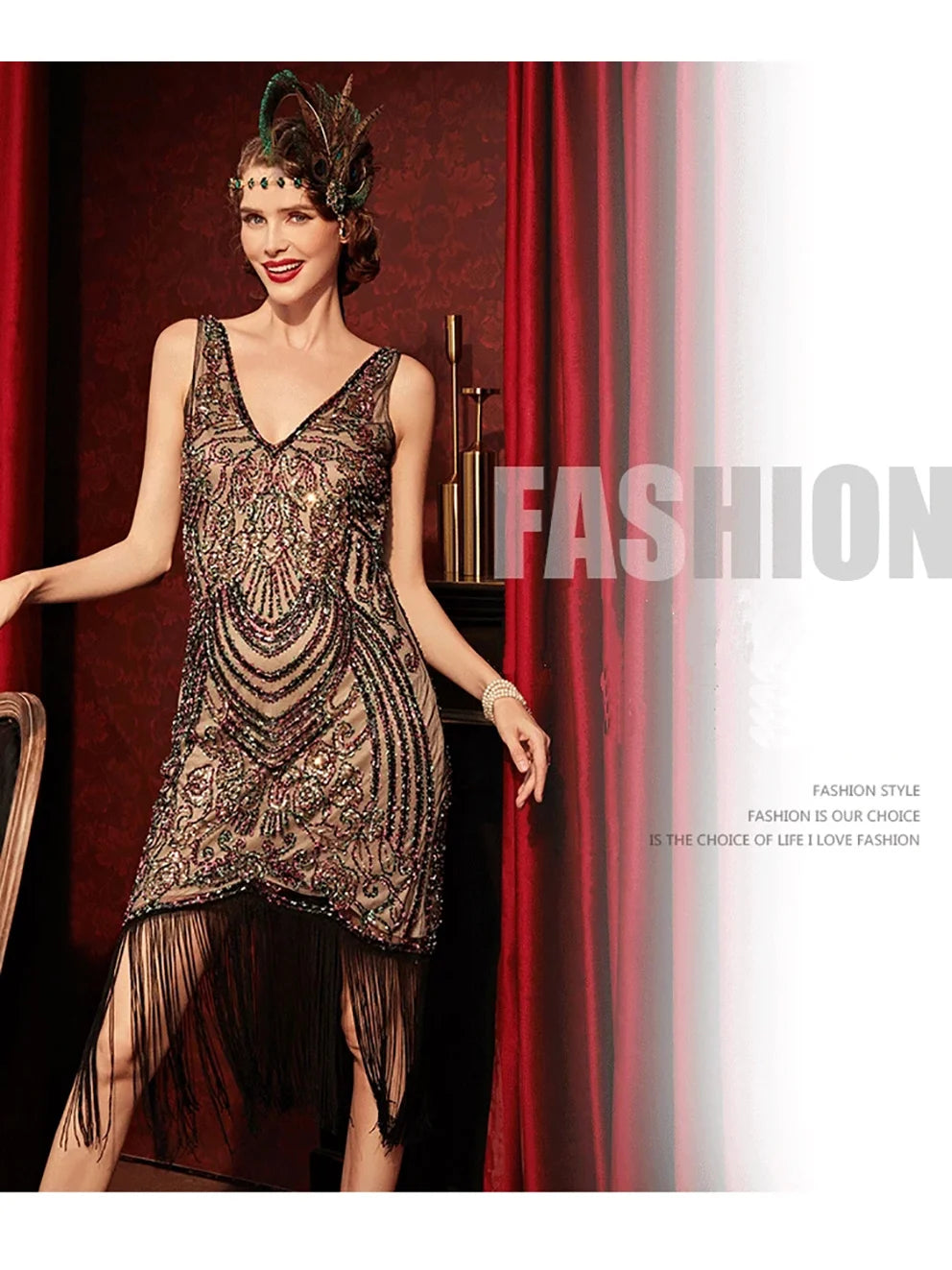 Sexy Women's 1920s Flapper Dress Vintage Swing Fringed Gatsby Roaring 20s Ladies Dress Wedding Evening Party Cocktail Dress Hot