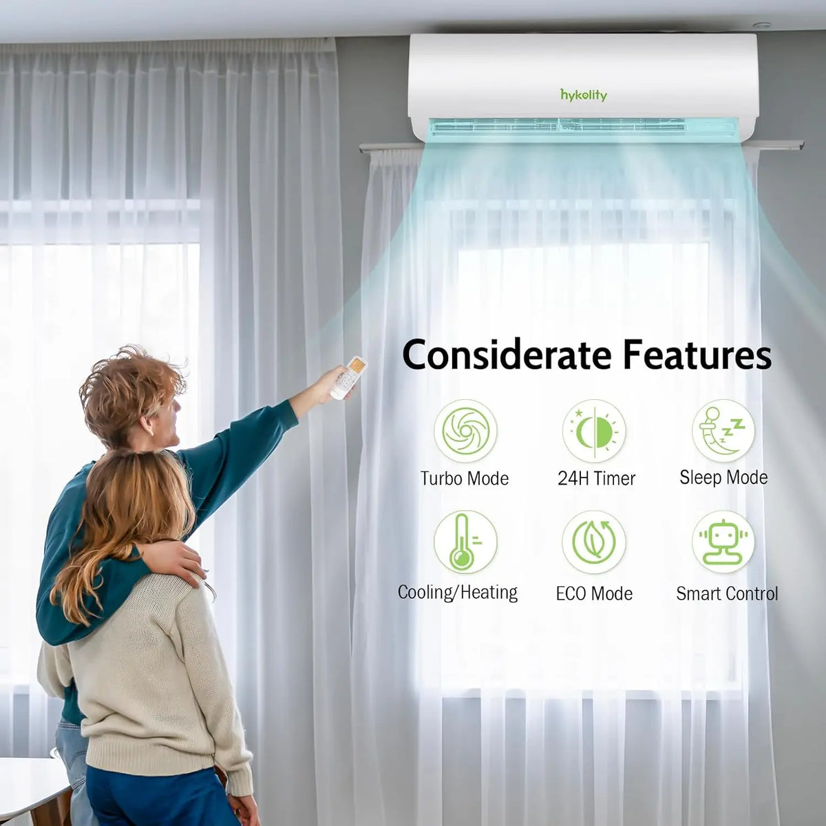 Wifi Enabled 12,000 BTU Mini Split Air Conditioner & Heater, 115V or 230V Split AC Unit Ductless Inverter System with, Custom