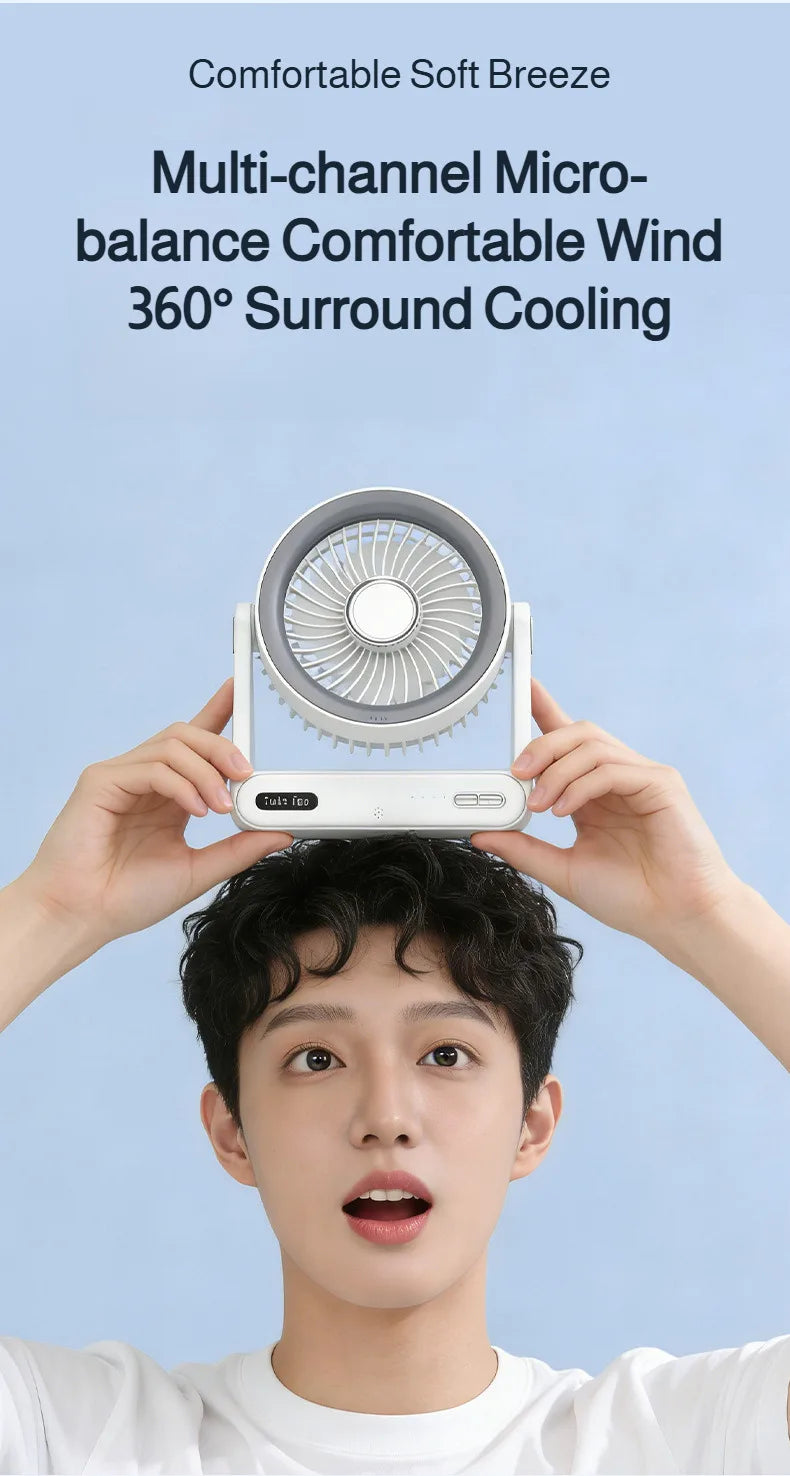 Desk Fan with Smart Voice Control Timer Wall Mountable Mini Portable USB Circulator Fan for Home Office