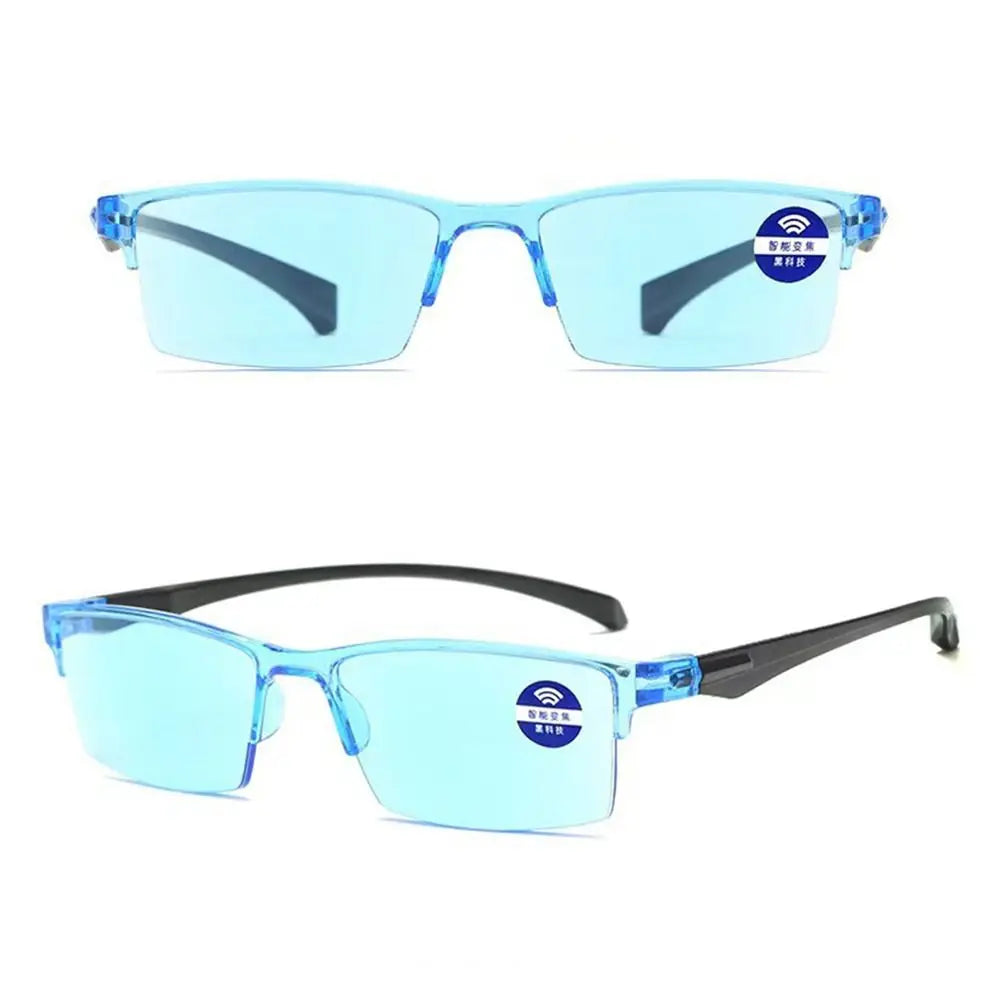 Smart Automatic Zoom Reading Glasses Anti Blue Ray Reading Glasses Autofocus Power Half-Rim Near Far Computer Glasses Elegant