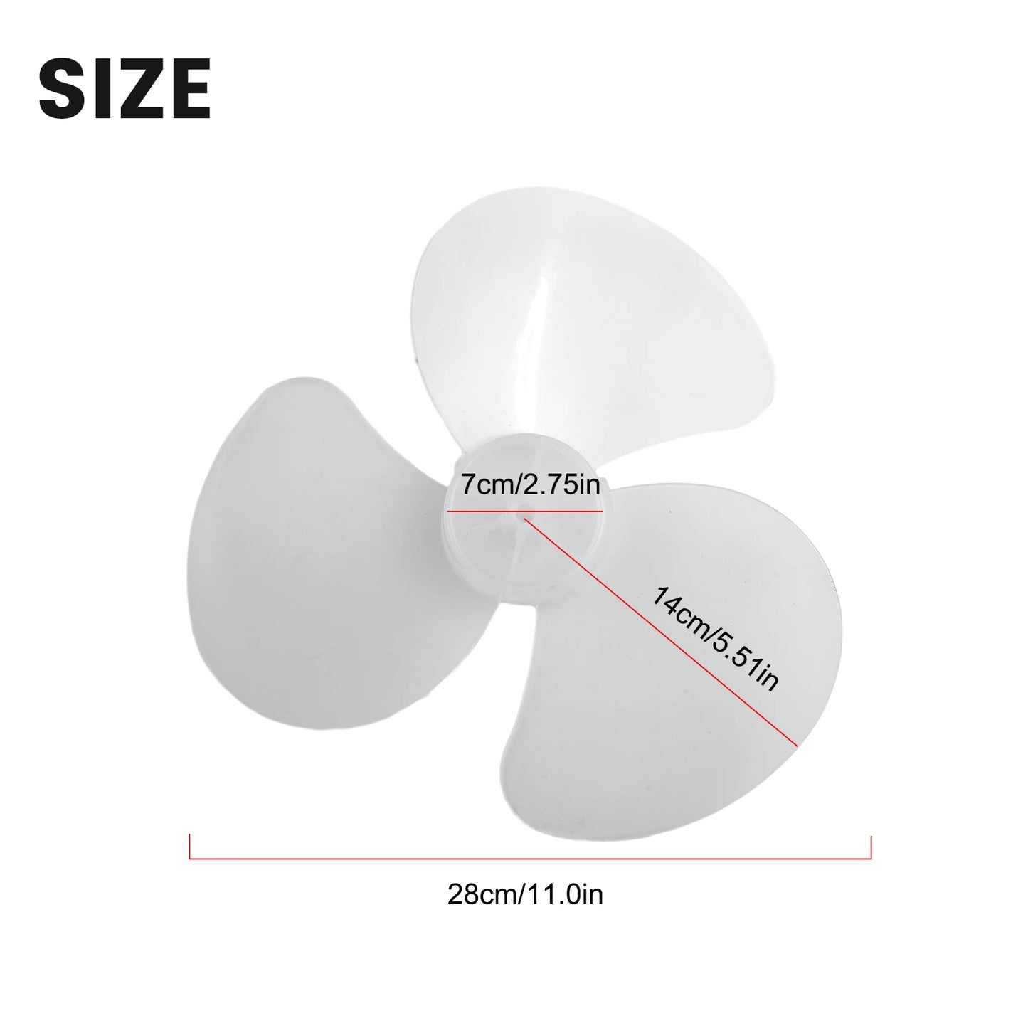 12" Plastic Fan Blade 3 Leaves Home Improvement Radius 14cm Standing Pedestal Floor Wall Table Fanner Practical