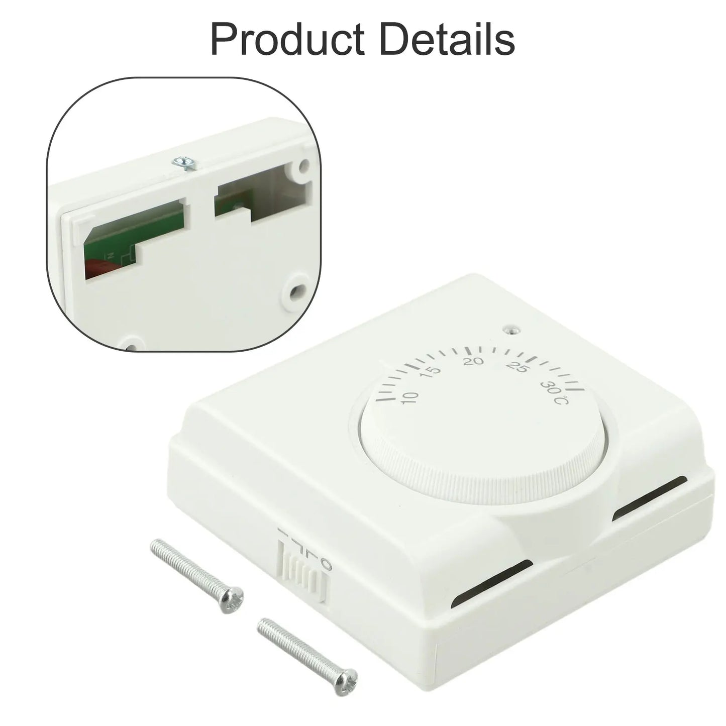 High Quality Practical Brand New Thermostat Temperature Switch White Room 2 Wire 220V AC Temperature Controller