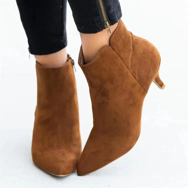 NEW Women's Ankle Boots Leopard Women Pointed Toe Ladies Chunky High Heel Female Shoes Woman Footwear Plus Size 35-43 Snake