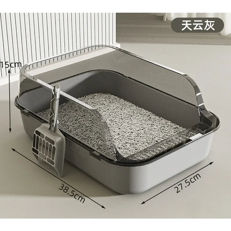 Semi Enclosed Cat Litter Box Breathable Odor Free Anti Splash Pet Supplies for Cats
