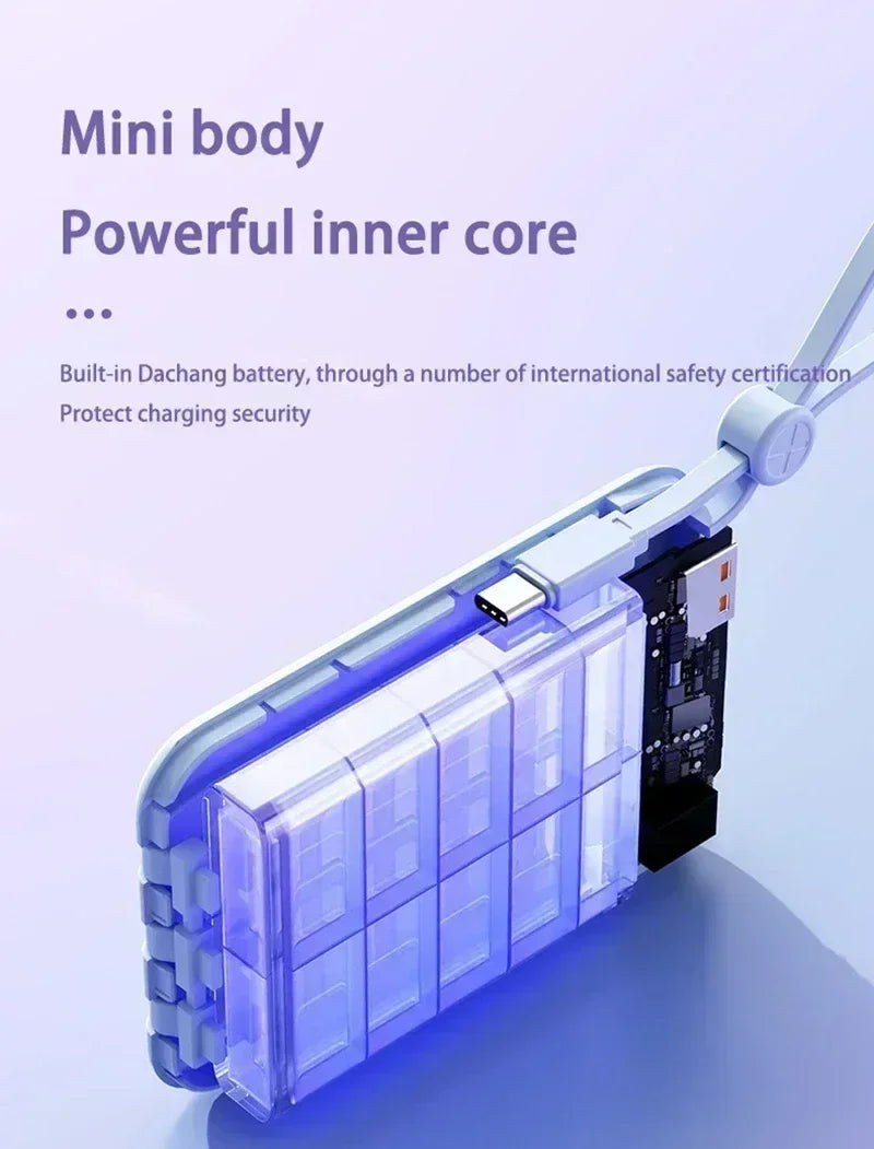 Lenovo 30000mAh Power Bank BuiIt in 4 Lines Super Fast Charging Large Capacity Portable External Battery for All Phones Android