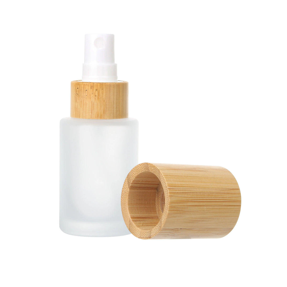 Empty 150ml120ml100ML Bamboo Lid Frosted Glass Spray Bottle With Fine Mist Despenser for Liquid Perfume Toiletries Containers