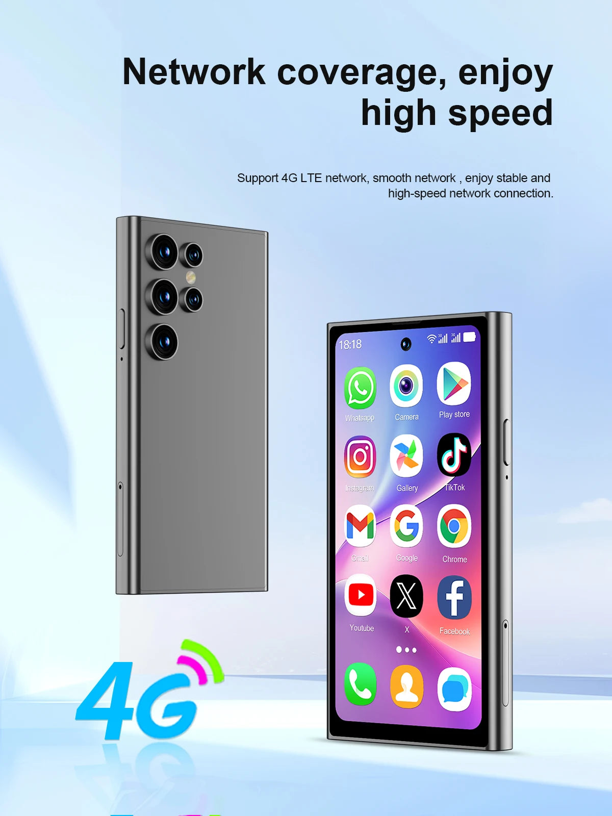 SERVO S27 Mini Android OS Cute Smartphone 4G LTE 3GB+64GB Play Store GPS WiFi Face ID 4.0"  Small Smart Phones Dual SIM Standby