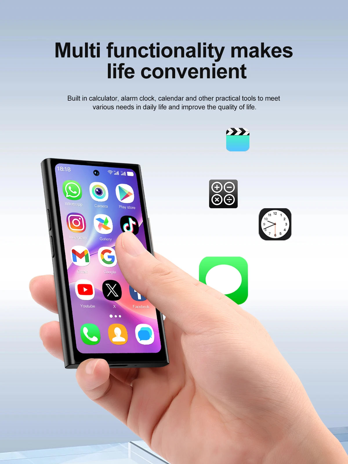 SERVO S27 Mini Android OS Cute Smartphone 4G LTE 3GB+64GB Play Store GPS WiFi Face ID 4.0"  Small Smart Phones Dual SIM Standby
