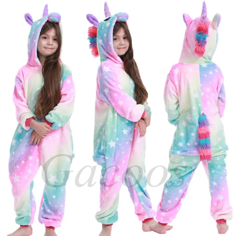 Kigurumi Onesie Kids Capybara Pajamas For Children Christmas Blanket Sleepers Baby Costume Winter Boy Girl Cat Jumspuit