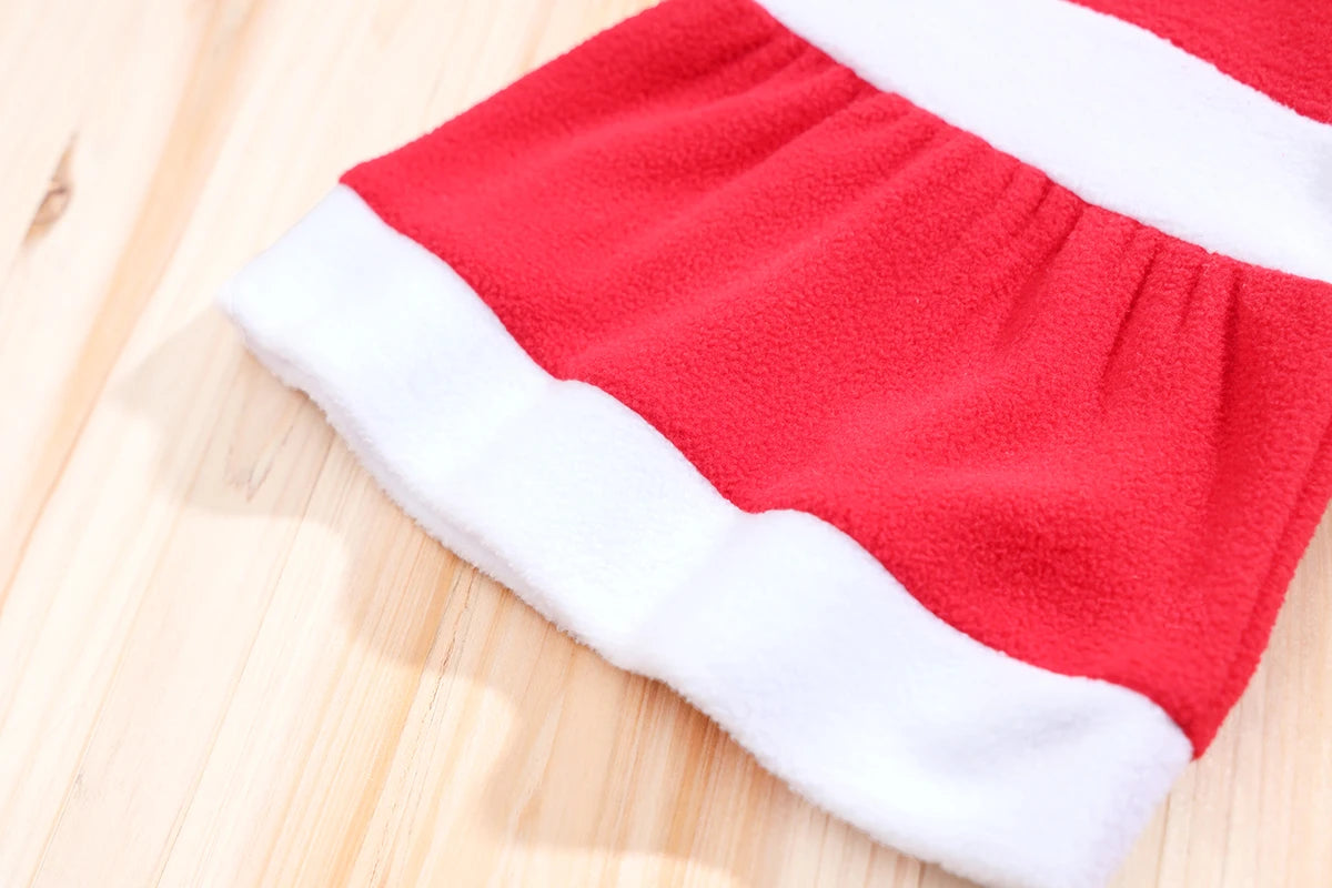 IURNXB Infant Baby Girl Dress with Hat Socks Christmas Outfits 3pc Set Cute Santa Claus Long Sleeve Princess Skirt Dresses 0-18M
