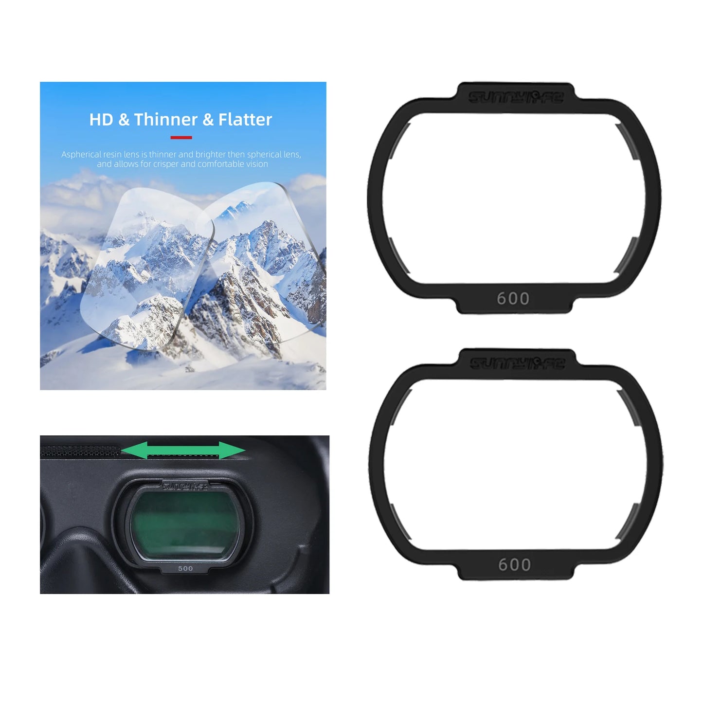 FPV Goggles Diopter Corrective Lenses Myopia Glasses Lenses Nearsighted Lenses Set Fit for DJI Digital FPV Goggles V2 Accessory