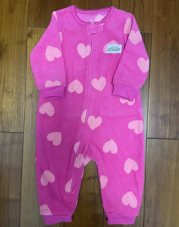 24M Toddler Baby Clothes Romper Children Fleece Outdoor Clothing Winter Warm Climbing Jumpsuit Zipper One-piece Coverall Pajamas