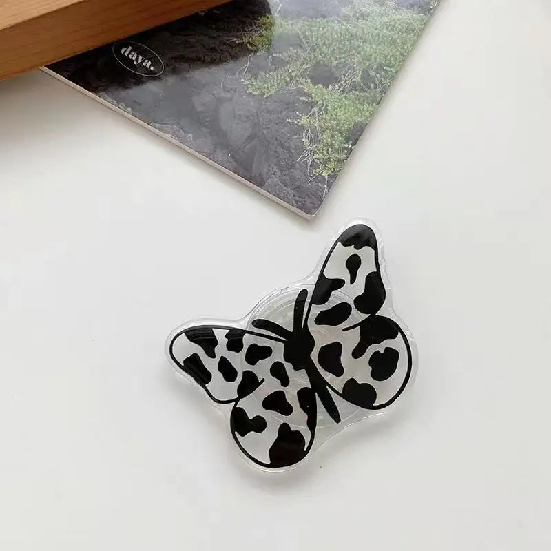 Cute Butterfly Phone Grip Tok Griptok  Holder Ring For iPhone 16 Universal Accessories Lovely Bowknot Phone Stand Bracket Socket