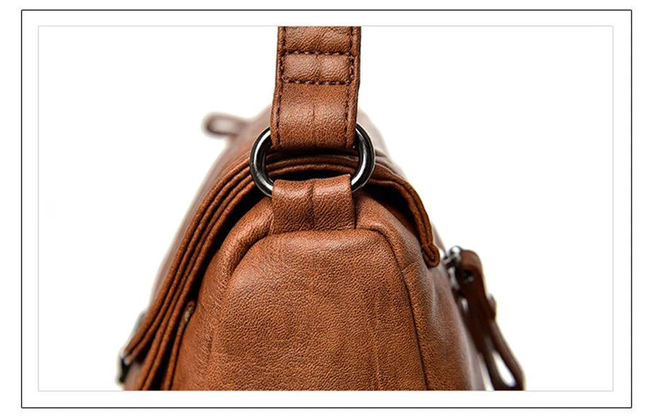 Vintage Soft Leather Women's Crossbody Bag Luxury Designer Handbag Small 2024 Sac a Femme Femmels' Shoulder Bags