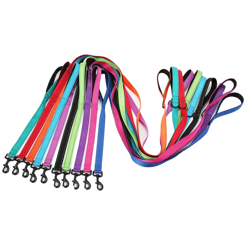 Dog Leashes Outdoor Travel Dog Training Chain Heavy Duty Double Handle Lead for Control Safety Nylon Dog Leash Training Control