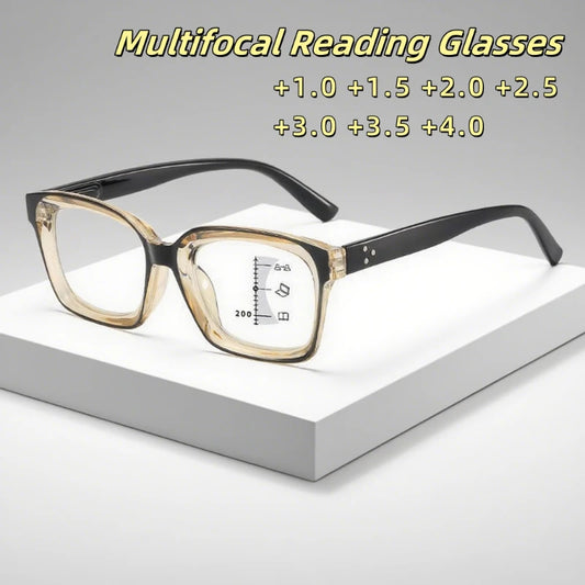 Fashionable Far and Near Dual-use Multifocal Reading Glasses New Anti Blue Light High-definition Eye Protection Glasses