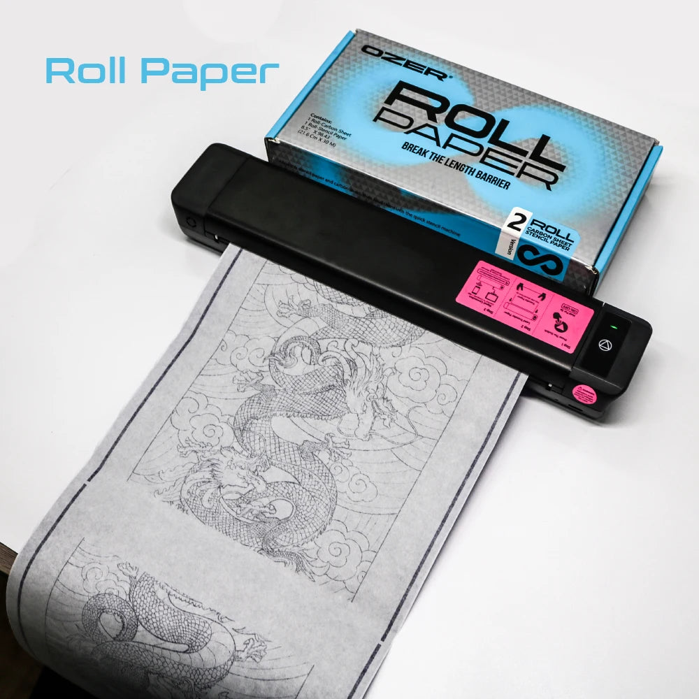 OZER Tattoo Transfer Paper Rolling Paper Thermal Copier Template Paper for Thermal Printer Tattoo Paper for Tattoo Supplies