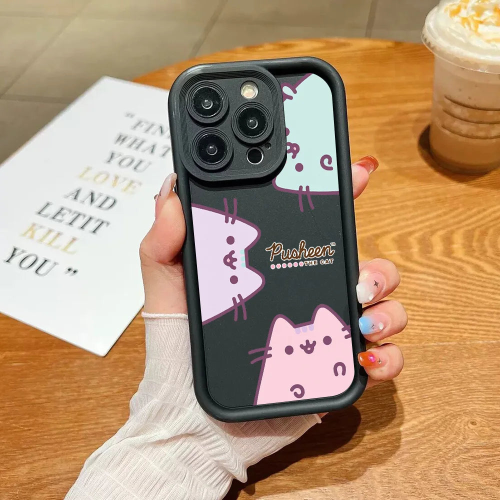 Funny Lovely Pusheen Cat Phone Case For vivo Y39 Y04 Y29 Y28 Y03 Y17s Y19s Y100 Y78 Y36 Y27 Y16 Y77 Y75 Y35 Y22s Y02 Y72 Y76 5G